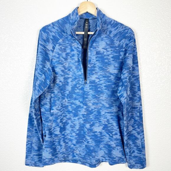 Lululemon Men's Surge Warm 1/2 Zip Fleece Pullover Sweater in Blue Data Rush M - Picture 3 of 13
